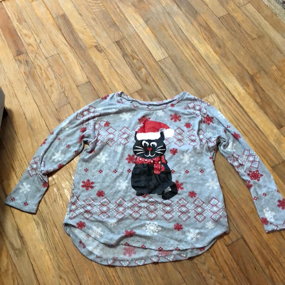 Cute long sleeve flannel PJ top